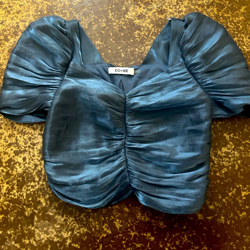 DO+BE Women's Blue Ruched Top